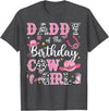 Birthday Girl CowGirl Matching Family Daddy of The Birthday Cow-Girl Rodeo Cow Girl Birthday T-Shirt - Dark Heather Grey