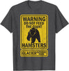 Montana Wildlife Nature Apparel Funny Glacier National Park Grizzly Brown Bear Souvenir Gift T-Shirt - Dark Heather Grey