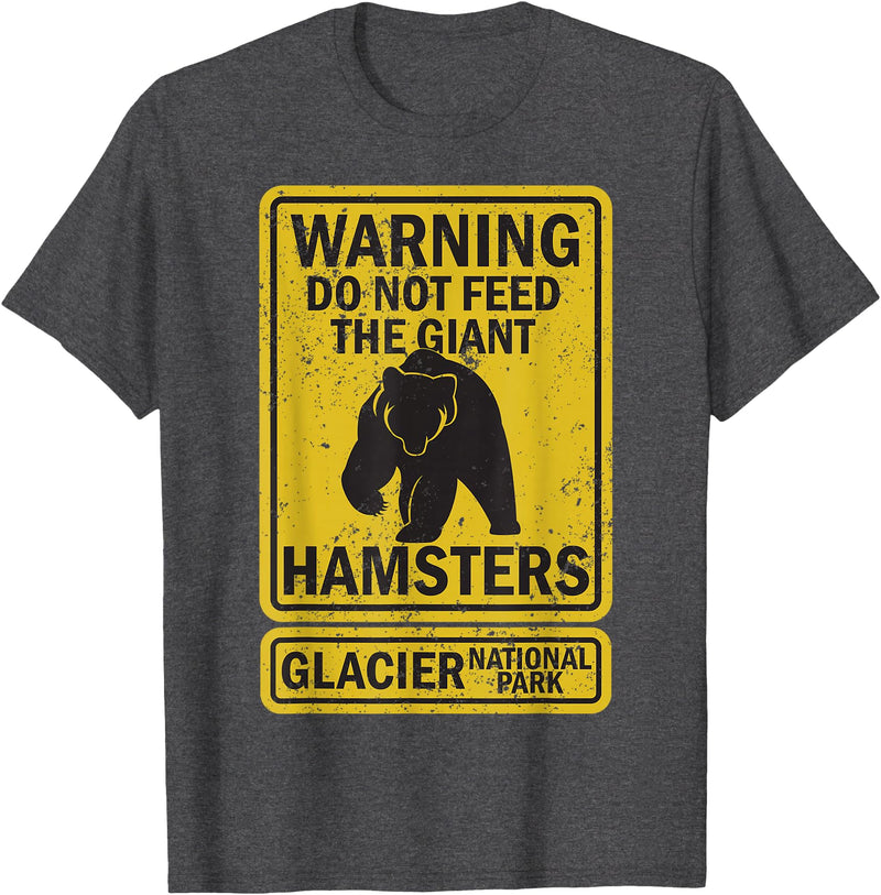 Montana Wildlife Nature Apparel Funny Glacier National Park Grizzly Brown Bear Souvenir Gift T-Shirt - Dark Heather Grey