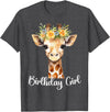 Zoo Animal Matching Birthday Girl Party Outfits Giraffe Birthday Girl Outfit for Wife Zoo Birthday Party T-Shirt - Dark Heather Grey