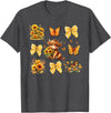 Coquette Bow Scottish Highland Cow Sunflower Shirt Baby Highland Cow With Sunflower Butterflies Farm Western T-Shirt - Dark