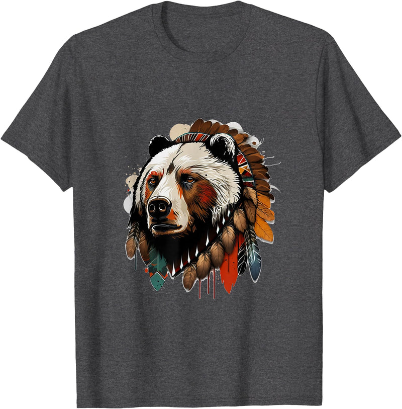 The Mountain Native Bear Spirit T-Shirt - Dark Heather Grey