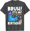 Llama Lover Gift Co. Bruh Its My Birthday Llama Pinata Family Party Boys Girls T-Shirt - Dark Heather Grey