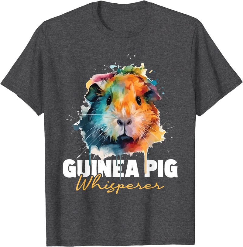 Funny Guinea Pig Shirts Guinea Pig Whisperer - Pet Owner Rodent Lover T-Shirt - Dark Heather Grey