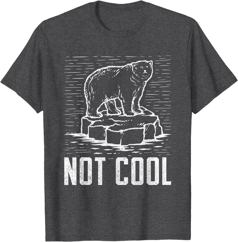 Climate Change Designs Polar Bear Against Climate Change Global Warming Design T-Shirt - Dark Heather Grey