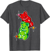 Urban Empyre Gummy Bear Candy Red Green T-Shirt - Dark Heather Grey