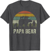 Bear Cubs Family Matching Gifts & Shirts Clothing Funny Papa Bear Shirts, Cub 5 Kids Fathers Day Grandpa T-Shirt - Dark Heather Grey