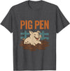 Modern Aesthetic Design Studio Pig Pen Rustic Farm Humor Grunge Graphic T-Shirt - Dark Heather Grey