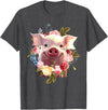Pig Gift Pig Lover Stuff & Pig Novelty Accessories Cute Pig Lover Art For Women Girls Unique Piggy Pig Related T-Shirt - Dark Heather Grey