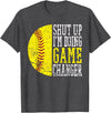 Father's Day Apparel Funny Softball Dad Shut Up I'm Doing Game Changer Funny Baseball Player T-Shirt - Dark Heather Grey
