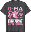 Pink Western Cowgirl Bday Party Family Matching G-Ma Of The Birthday Cow-Girl Rodeo Cowgirl Bday T-Shirt - Dark Heather Grey