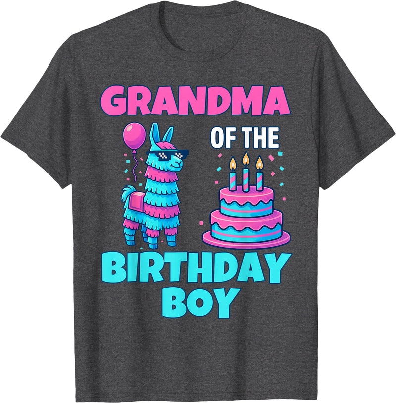 gaming gamer Birthday Llama Pinata Family Apparel grandma Birthday Boy Llama Pinata Party family mathing women T-Shirt - Dark Heather Grey