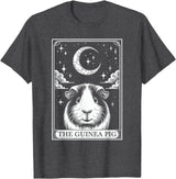 Retro Guinea Pig Lover The Moon Halloween Tarot Card Vintage Crescent Moon Guinea Pig Mom Pet Lovers T-Shirt - Dark Heather Grey
