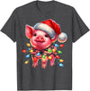 Christmas Pig Lover Christmas Light Pig Lover T-Shirt - Dark Heather Grey