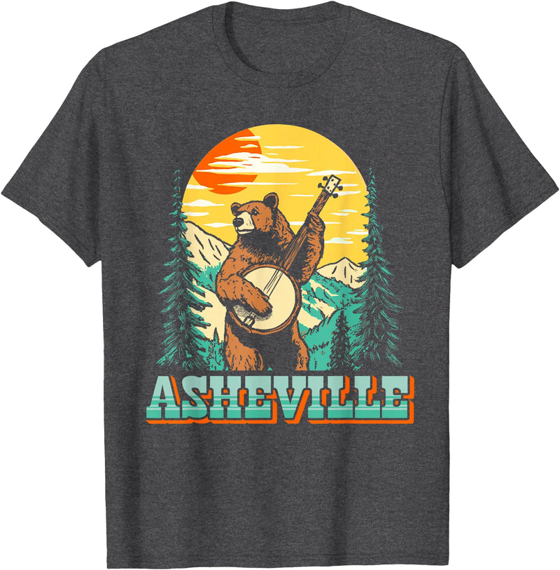The Thrift Garage Asheville North Carolina Banjo Bear Vintage Nature T-Shirt - Dark Heather Grey