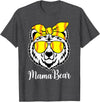 Mama Bear Face Apparel Softball Mama Bear With Sunglasses Bandana Momma Mothers Dy T-Shirt - Dark Heather Grey