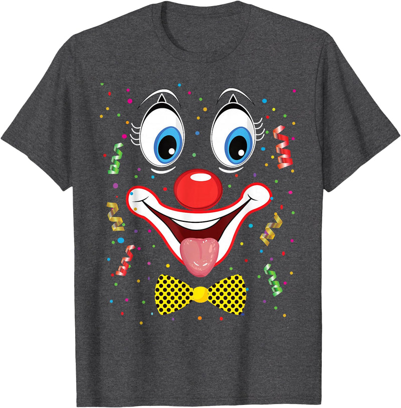 Clown Costume Carnival Halloween Birthday Party Carnival Clown Face Circus Costume Kids Men Women Carnivals T-Shirt - Dark