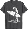 Bear Surf Creations BY TEERA Surfing Bear Cool Beach Adventure Design T-Shirt - Dark Heather Grey