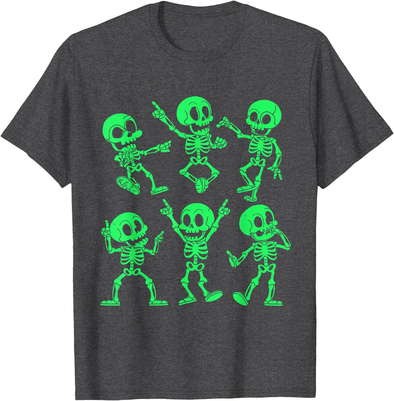 Dancing Skeletons by AlphaONE Dancing Skeletons Dance Challenge Girl Boys Kids Halloween T-Shirt - Dark Heather Grey