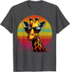 Funny Giraffe lover Giraffe Animal Vintage Sunglasses Giraffe T-Shirt - Dark Heather Grey