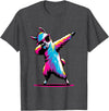 Dustwear Design - Dabbing and Dab Dabbing Llama with sunglasses Dancing Dab Llama motif T-Shirt - Dark Heather Grey