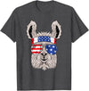 Mega USA Patriotic Animal Shirts USA Patriotic Llama Shirt - July 4th T-shirt - Alpaca T-Shirt - Dark Heather Grey