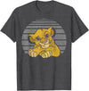 Disney Lion King Young Simba Distressed Stripes T-Shirt - Dark Heather Grey