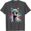 Funny Llama Lover Graphics Funny Llama Alpaca with Sunglasses Animal Graphic T-Shirt - Dark Heather Grey