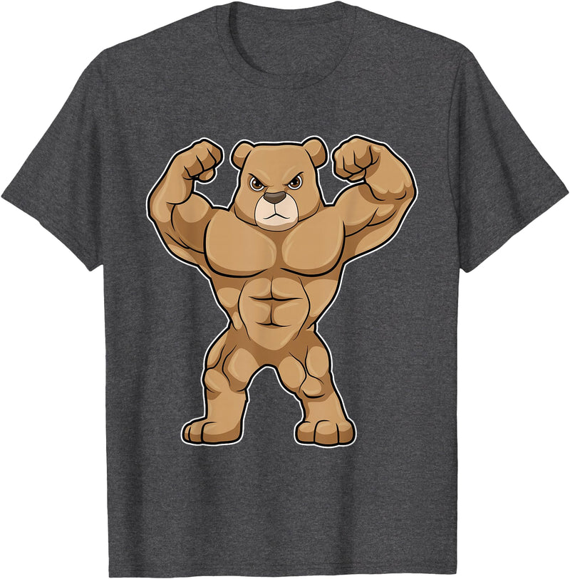 Snabdesign84 Bear Bodybuilder Bodybuilding Sports T-Shirt - Dark Heather Grey