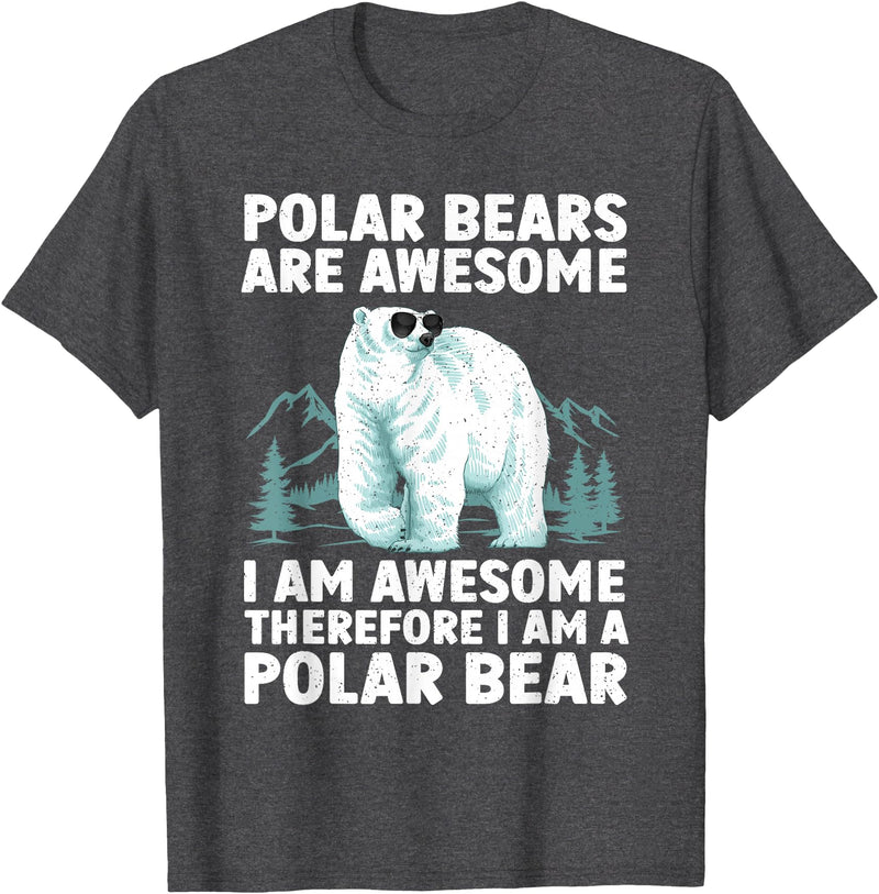 Polar Bear Gift Polar Bear Accessories & Stuff Polar Bear Art For Men Women Kids Arctic Polar Bear Lover T-Shirt - Dark Heather Grey