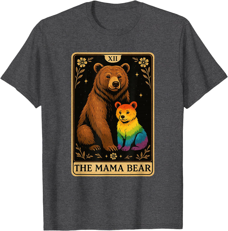 LGBT mom Pride Gay Mama Bear tShirt Mama Bear Pride Shirt Gay Pride Mom LGBT Momma Bear T-Shirt - Dark Heather Grey