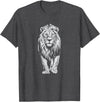 Laroli Aesthetic Art White Paint Art Lion Lions T-Shirt - Dark Heather Grey