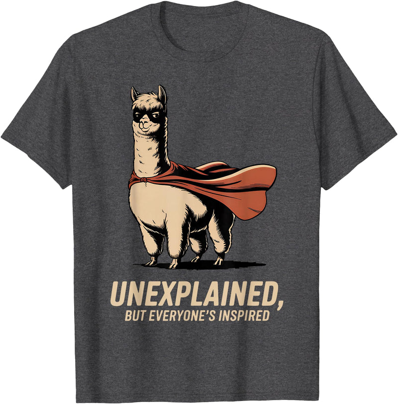 Vintage Llama Adventures | Funny Animal Gifts Superhero Llama Alpaca Lover Retro 80s 90s Vintage Men Women T-Shirt - Dark Heather Grey