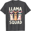 Funny Llama Alpaca Animal Lover Gifts Clothing Llama Squad T-Shirt - Dark Heather Grey