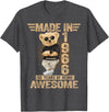 Vintage 60th Birthday 2026 Gifts Men Women 1966 60 Year Old Made in 1966 Teddy Bear 60th Birthday Men Women T-Shirt - Dark Heather Grey