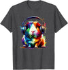 Guinea Pigs Gift For A Guinea Pig Lover Colorful Splash Art Headphones Guinea Pig Lover Guinea Pigs T-Shirt - Dark Heather Grey