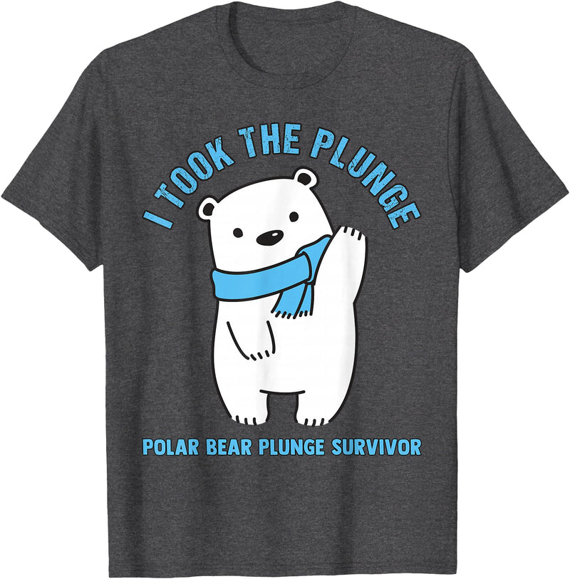 Polar Bear Plunge Survivor Polar Plunge Polar Bear I Took The Plunge Survivor T-Shirt - Dark Heather Grey