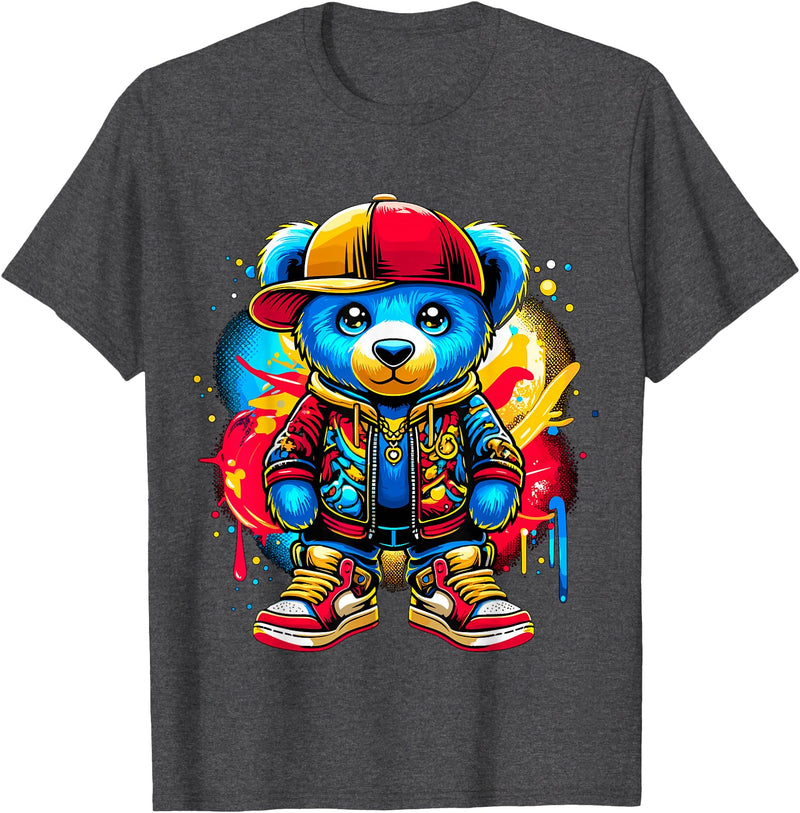 Magical Hip Hop Music lover Gifts Hip Hop Teddy Bear Cool T-Shirt - Dark Heather Grey