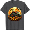 Halloween Monster Truck Designs Monster Truck Halloween Jack O Lantern Moon Pumpkin T-Shirt - Dark Heather Grey