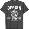 BERGIN HUNT & FISH CLUB Funny Design T-Shirt - Dark Heather Grey