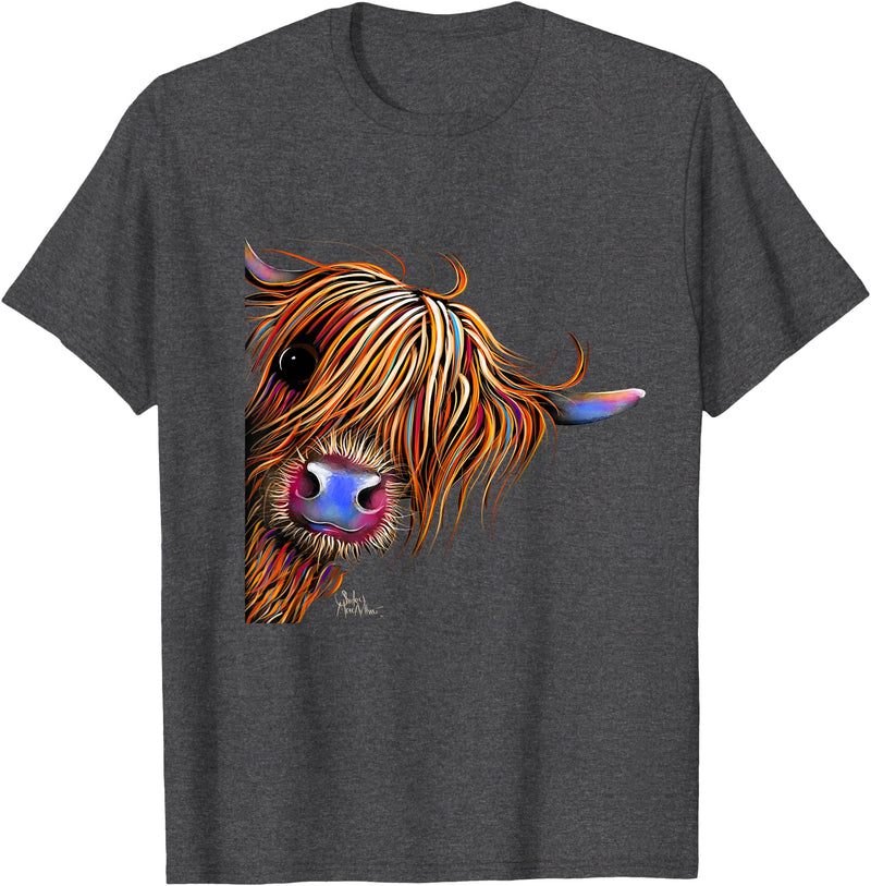 SHiRLeY MacARTHuR HiGHLaND CoW PRiNT ANiMaL PRiNT ' SuGaR LuMP ' T-Shirt - Dark Heather Grey
