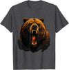 Forest Animal Art Bear Portrait Art Work Wildlife Animal Lovers Forest Motif T-Shirt - Dark Heather Grey