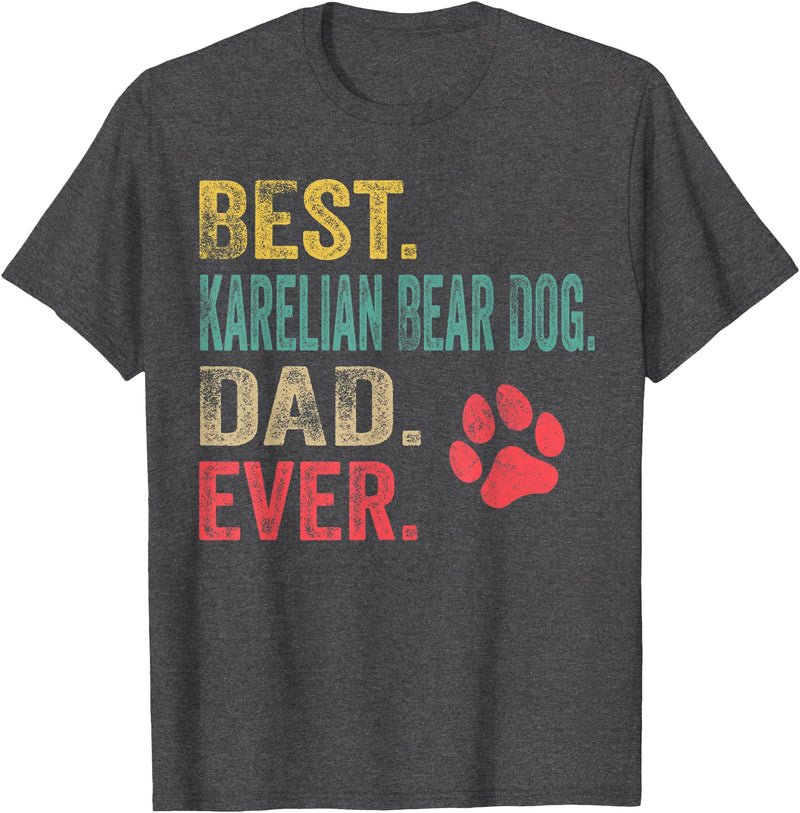 Best Karelian Bear Dog Dad ever Vintage Dog Best Karelian Bear Dog Dad ever Vintage Father Dog Lover Men T-Shirt - Dark Heather Grey