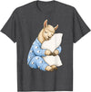 Funny Sleepy Llama Animal Lovers Pajama Llama Sleeping in Cute Pajamas Sleep T-Shirt - Dark Heather Grey