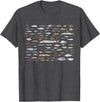 100 Types Of Fish Species Tee 100 Types of Freshwater Fish Species Fishing T-Shirt - Dark Heather Grey