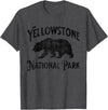 Yellowstone National Park Wyoming USA Outdoor Yellowstone National Park Bear Nature Hike Outdoors Vintage T-Shirt - Dark Heather Grey