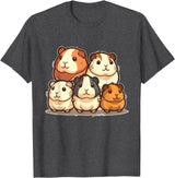 Best & Fun Guinea PIg Designs Cute, Kawaii Guinea Pig Family T-Shirt - Dark Heather Grey