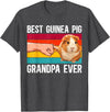 Best Guinea Pig Grandpa Guinea Pig Grandfather Best Guinea Pig Grandpa Guinea Pig Owner Guinea Pig Lover T-Shirt - Dark Heather Grey