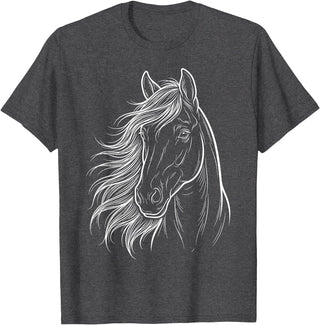 Elegant Horse Silhouette tee for Horse Lovers Cute & Elegant Horse Silhouette Art for Horse Lovers T-Shirt - Dark Heather Grey