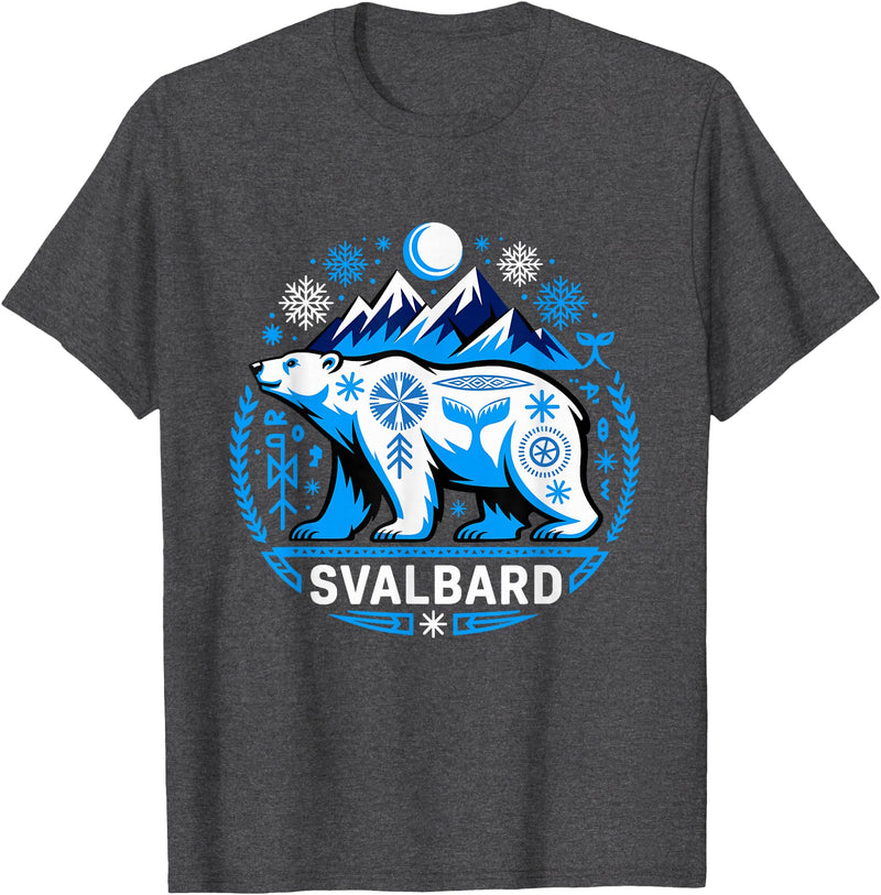 Svalbard Norway Trip Svalbard Polar Bear Norway Souvenir T-Shirt - Dark Heather Grey